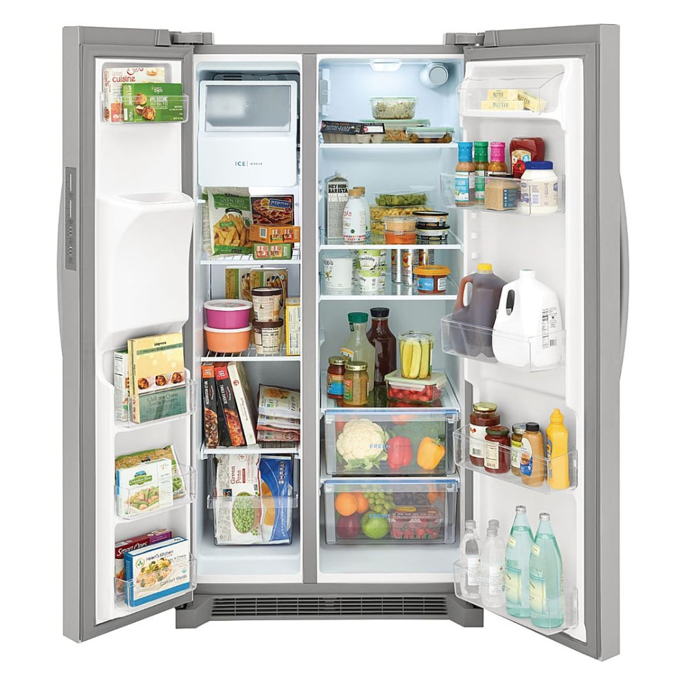 Frigidaire FRSS2623AS 25.6 . Side-by-Side Refrigerator with Dispenser - Stainless Steel