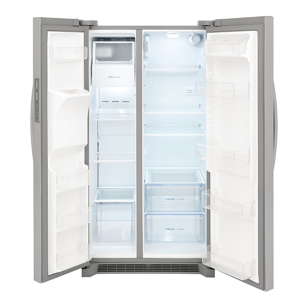 Frigidaire FRSS2623AS 25.6 . Side-by-Side Refrigerator with Dispenser - Stainless Steel