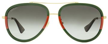 Gucci GG0062S Aviator Sunglasses - Endura Gold/Green/Red / Green - Curacao