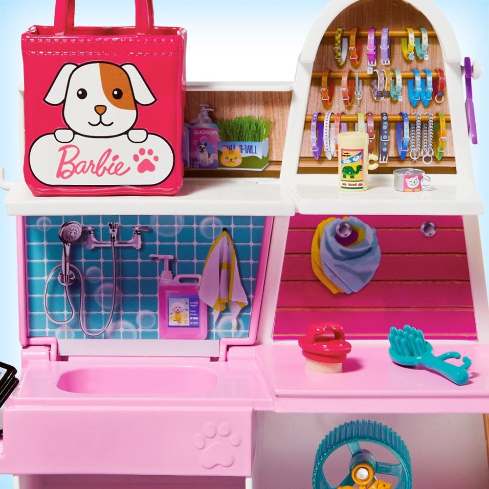 Juego de muñecas Barbie y tienda de mascotas (25 piezas)