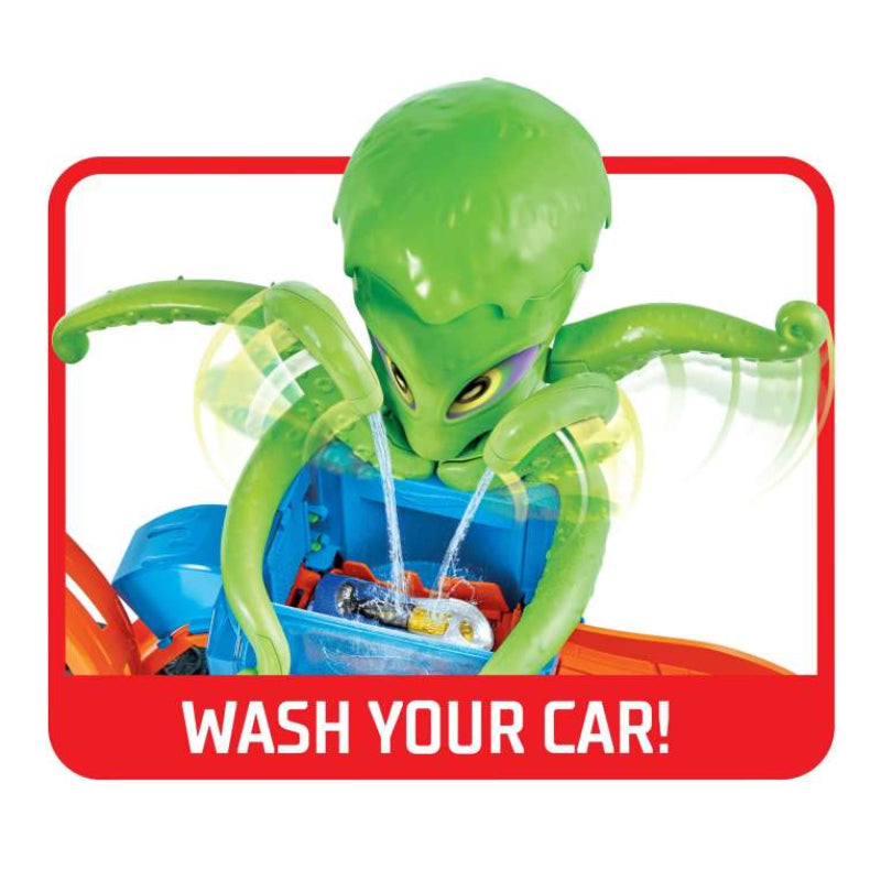 Hot Wheels City Ultimate Octo Car Wash Playset with One Color Reveal Car