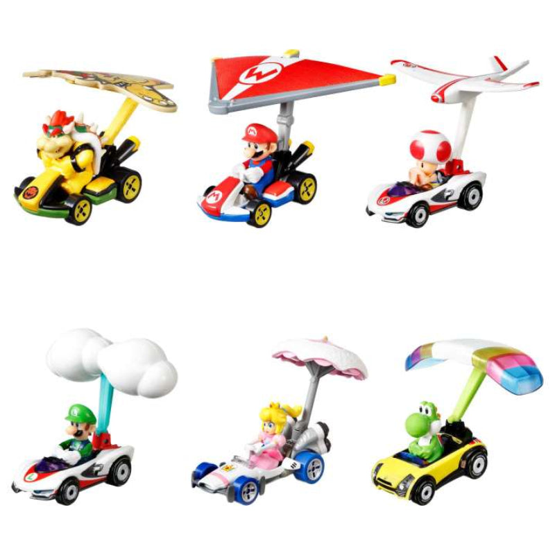 Planeadores Mario Kart de Hot Wheels con personajes de fundición a presión (surtido)