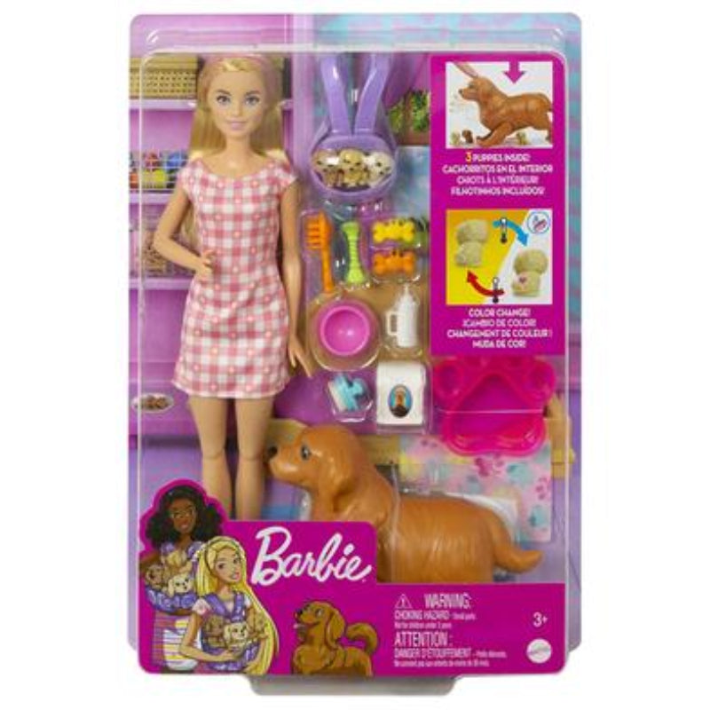 Juego de cachorros recién nacidos de Barbie (14 piezas)