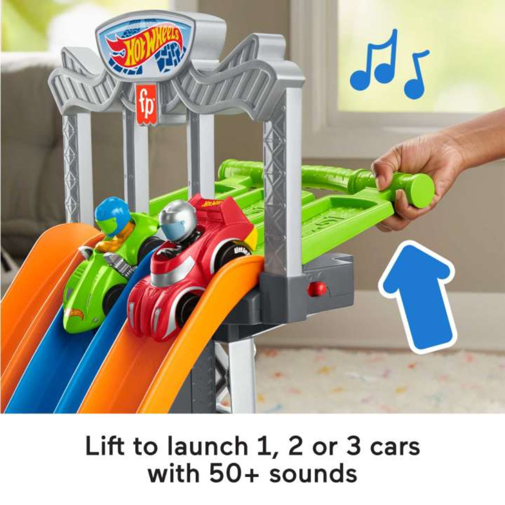 Fisher-Price Little People Hot Wheels Racing Loops Tower Trackset