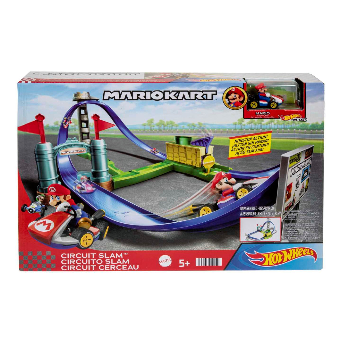 Pista de carreras Mario Kart Circuit Slam de Hot Wheels