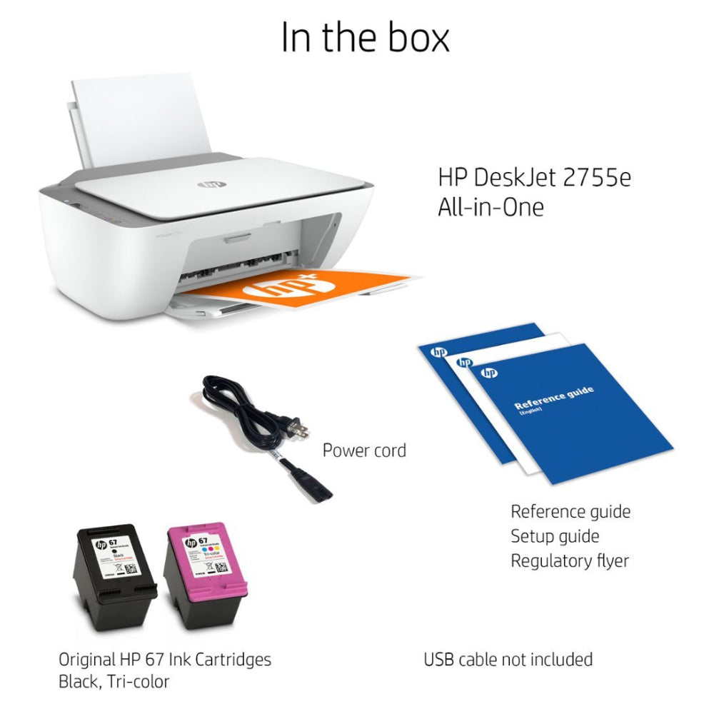 HP DeskJet 2755e All-in-One Wireless Color Inkjet Printer - White - Curacao