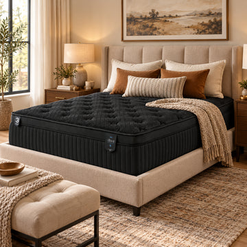 iBed #3 15" Plush Mattress By Comfort Bedding - Black