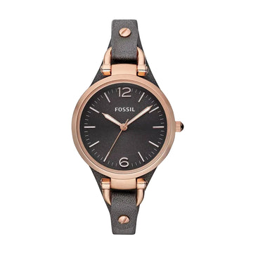 Reloj de cuarzo Fossil Georgia para mujer de 36 mm con correa de piel negra