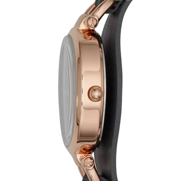 Reloj de cuarzo Fossil Georgia para mujer de 36 mm con correa de piel negra