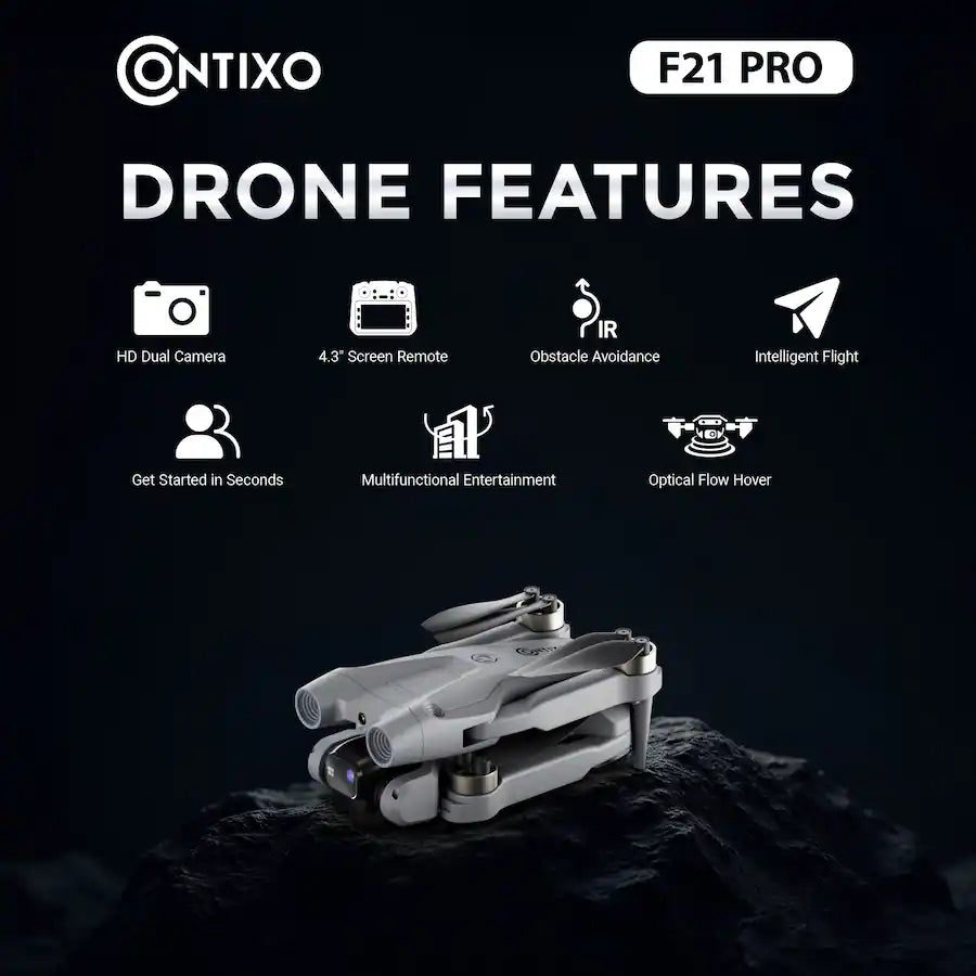 Contixo F21 Pro Drone with 720p HD Camera - White