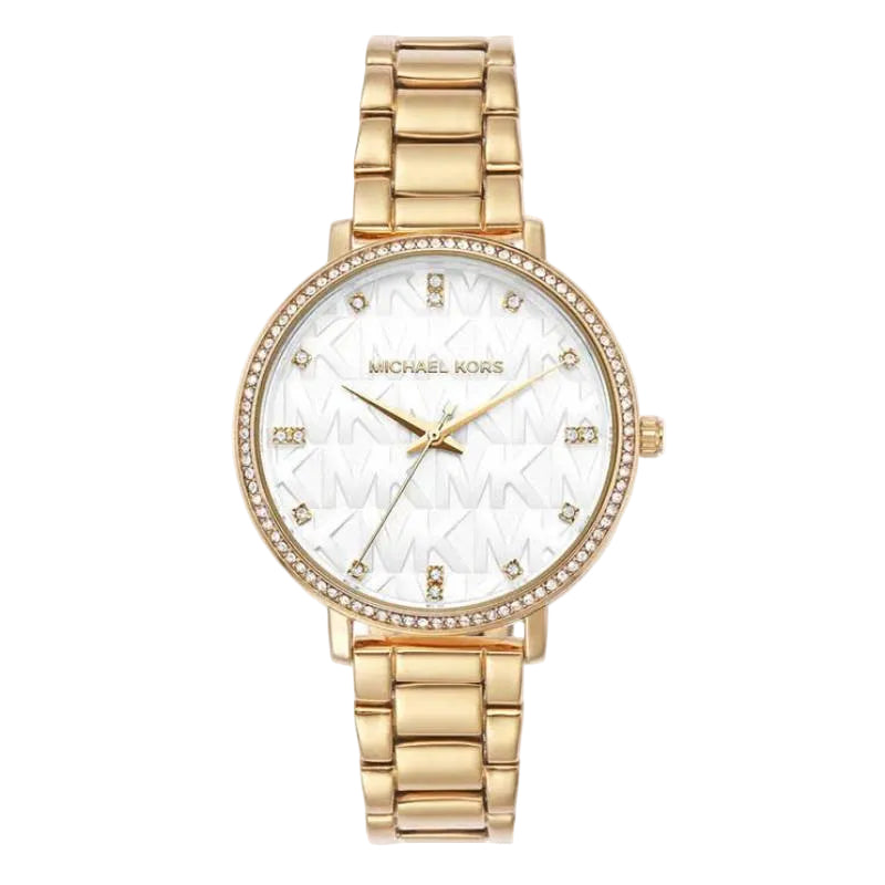 Michael Kors Pyper Women's 38mm Quartz Gold Bracelet Watch - White Dial