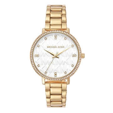 Michael Kors Pyper Women's 38mm Quartz Gold Bracelet Watch - White Dial