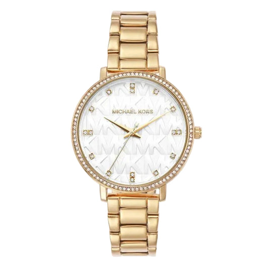 Michael Kors Pyper Women's 38mm Quartz Gold Bracelet Watch - White Dial