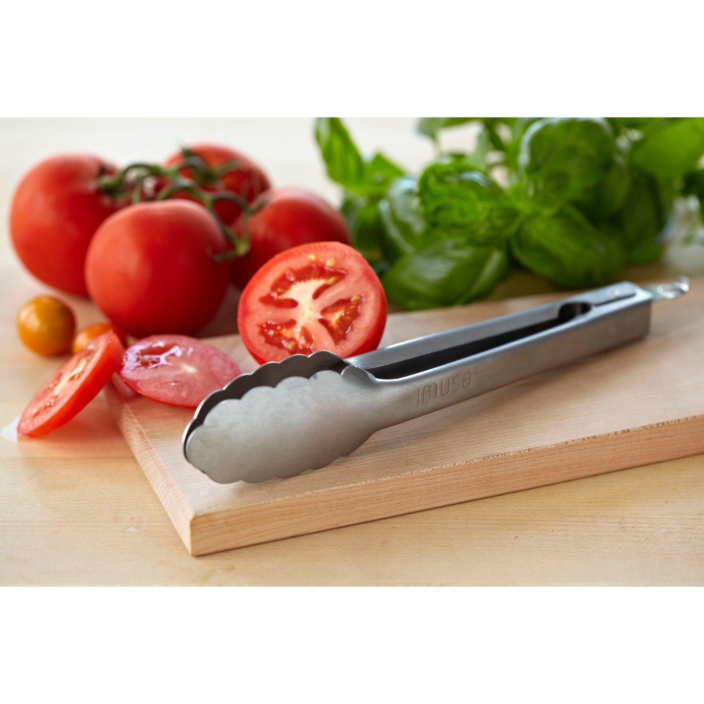 Pinza para alimentos de cocina IMUSA de 9" con seguro - Acero inoxidable