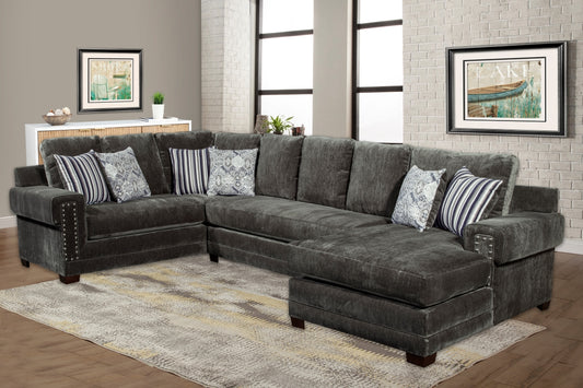 Imperial - 3pc Sectional - Dark Grey