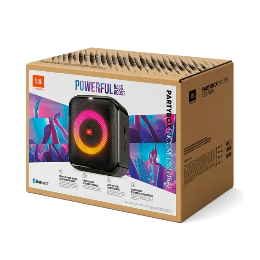 Altavoz portátil Bluetooth para fiestas JBL PartyBox Encore Essential, color negro