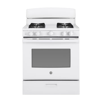 GE JGBS30DEKWW 4.8 cu.ft. 30" Freestanding Gas Range with 4 Sealed Burners - White - Curacao