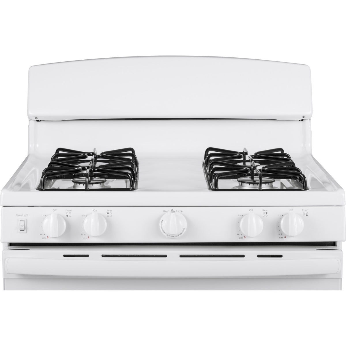 Cocina a gas independiente GE JGBS30DEKWW de 4,8 pies cúbicos y 30" con 4 quemadores sellados, color blanco 