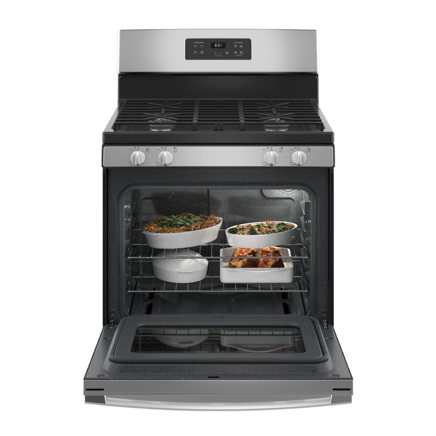 GE JGBS61RPSS 4.8 cu.ft. 30" Freestanding Gas Range with 4 Sealed Burners - Stainless Steel