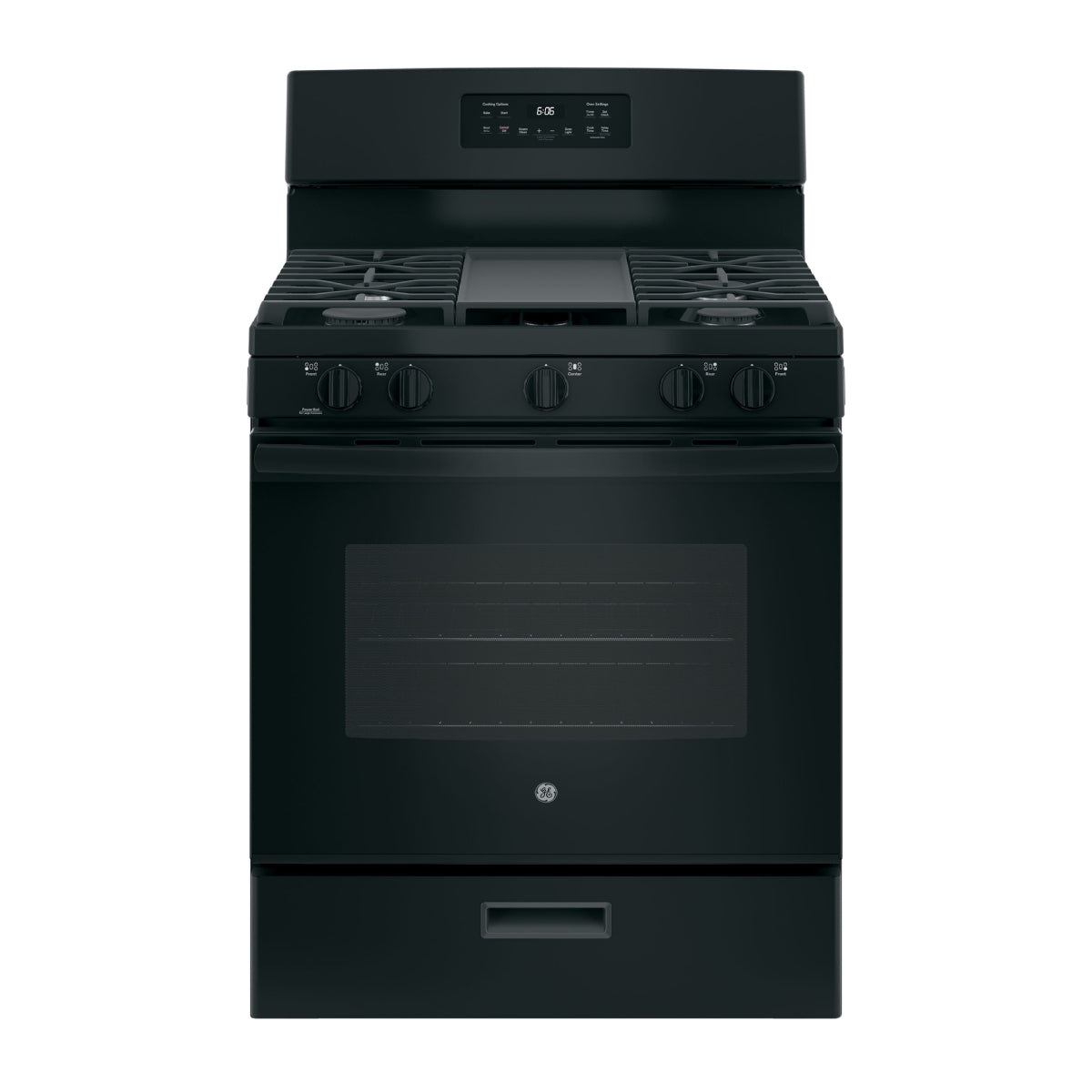 GE JGBS66DEKBB 5.0 cu. ft. Freestanding Natural Gas Range with 5 Burners - Black