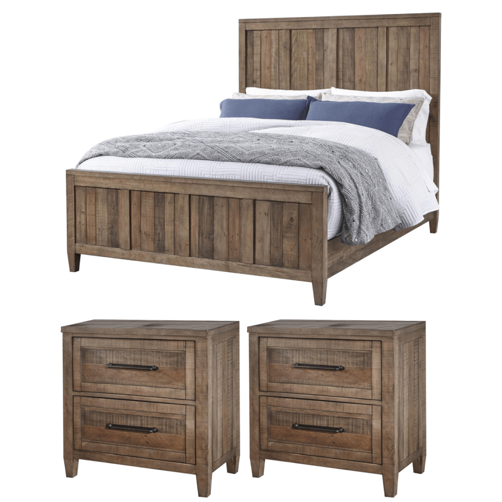 Napa Queen Size Bed with 2 Nightstand