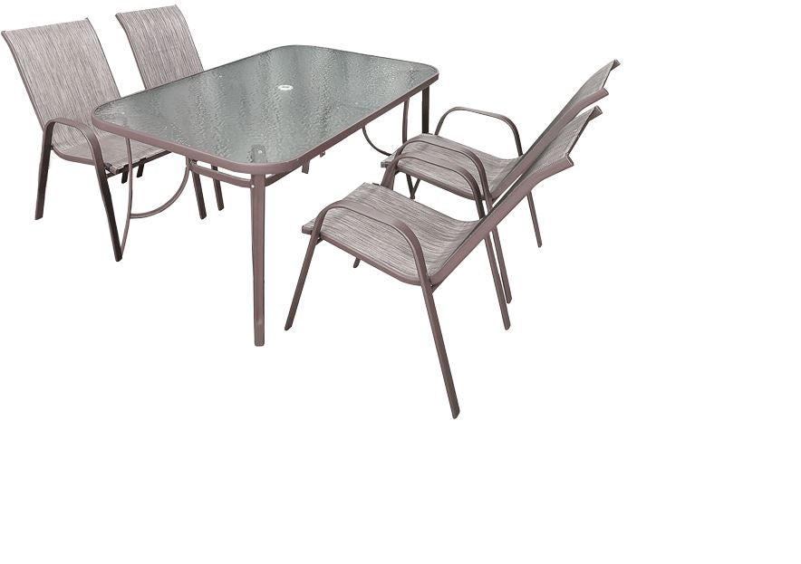 Mesa de comedor exterior Capri de 5 piezas con 4 sillas