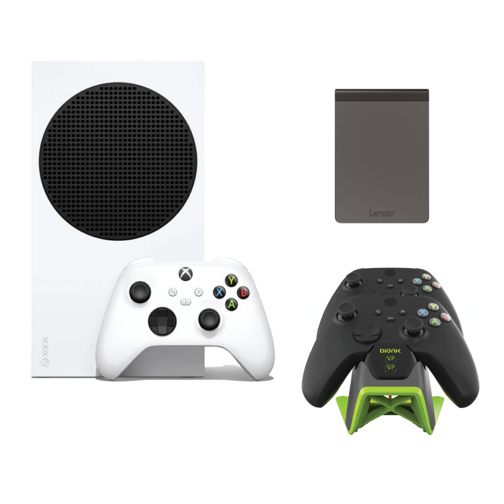 Microsoft Xbox Series S 512 GB All-Digital Console + Power Stand + Portable SSD Bundle