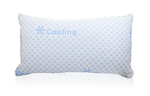 Cooling Memory Foam Pillow (Set of 2) - White/Blue