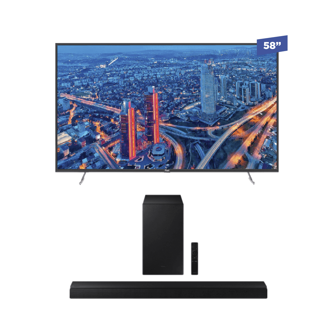 PiXEL 58" SMART TV plus Samsung Soundbar