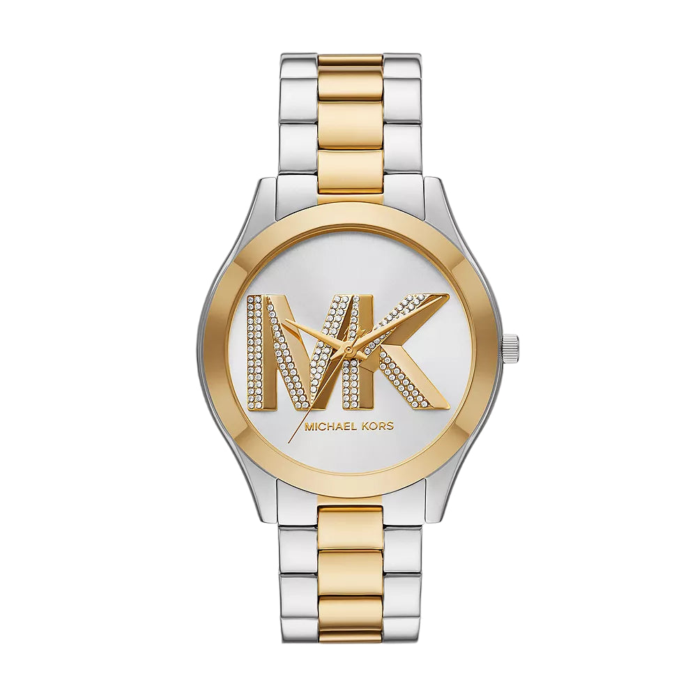 Reloj Michael Kors Slim Runway para mujer, pulsera de dos tonos con tres manecillas y 42 mm