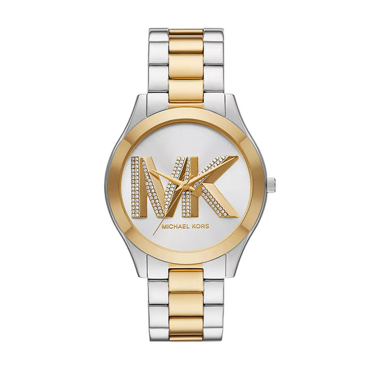 Michael Kors Slim Runway Women's 42mm Three-Hand Two-Tone Bracelet Watch