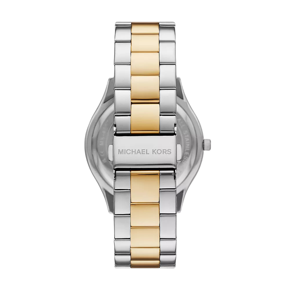 Michael Kors Slim Runway Women's 42mm Three-Hand Two-Tone Bracelet Watch