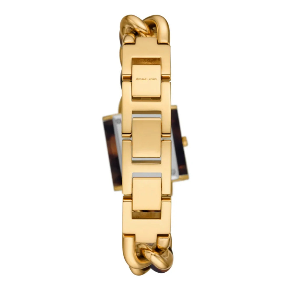 Reloj de pulsera de cadena de 25 mm para mujer de Michael Kors Petite, dorado y carey