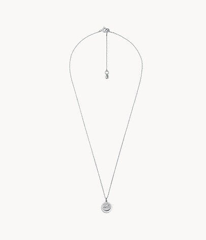 Michael Kors Engravable Women's Pavé Pendant Necklace in Sterling Silver