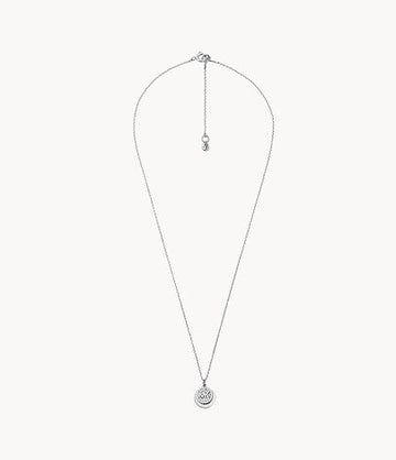 Michael Kors Engravable Women's Pavé Pendant Necklace in Sterling Silver
