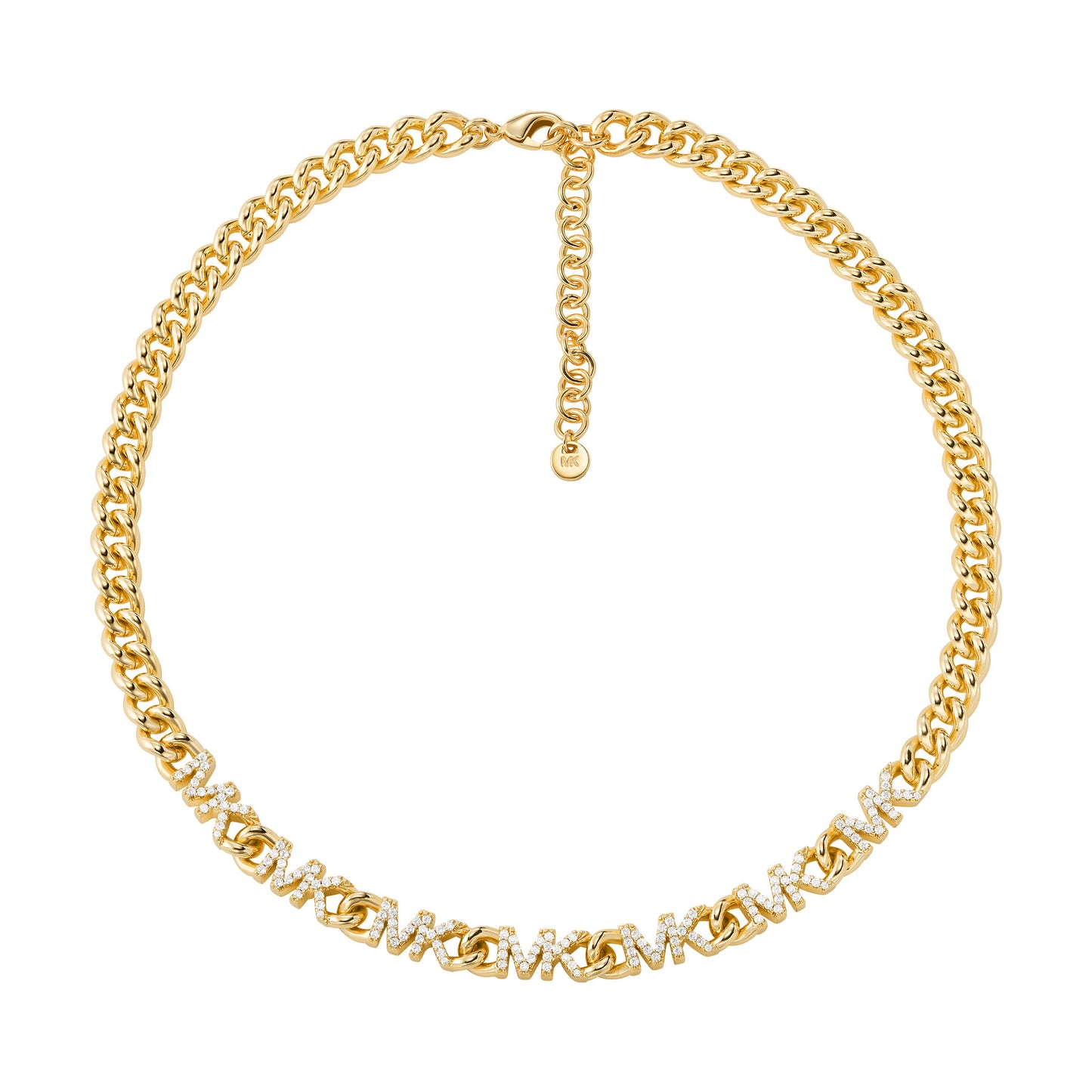 Collar con el logotipo de Michael Kors para mujer en baño de oro de 14 quilates sobre latón 