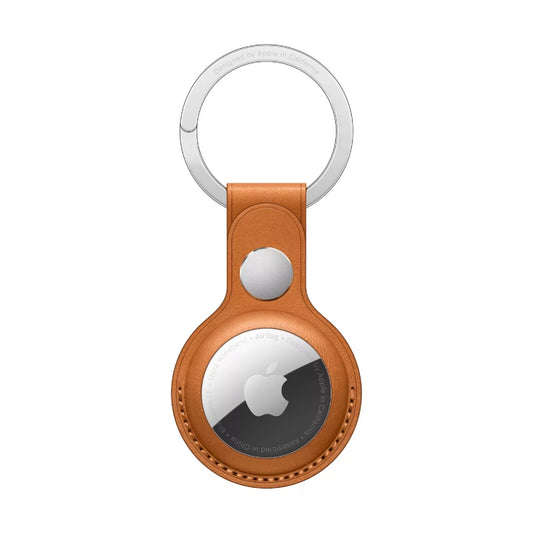 Apple AirTag Leather Key Ring - Golden Brown