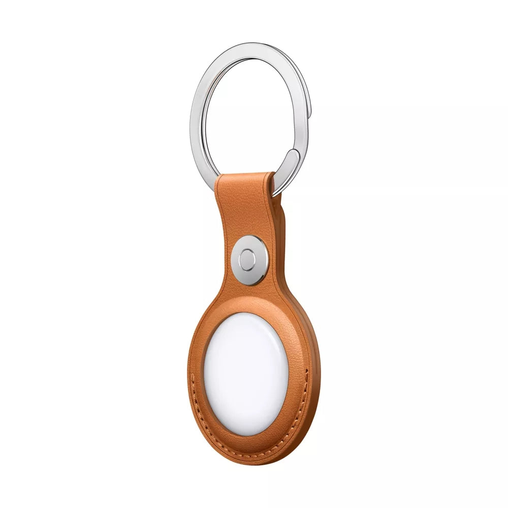 Apple AirTag Leather Key Ring - Golden Brown