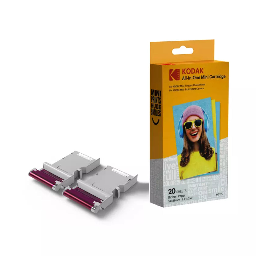 KODAK Mini 2 Photo Printer Cartridge 20 Pack, Cyan/Magenta/Yellow– Curacao