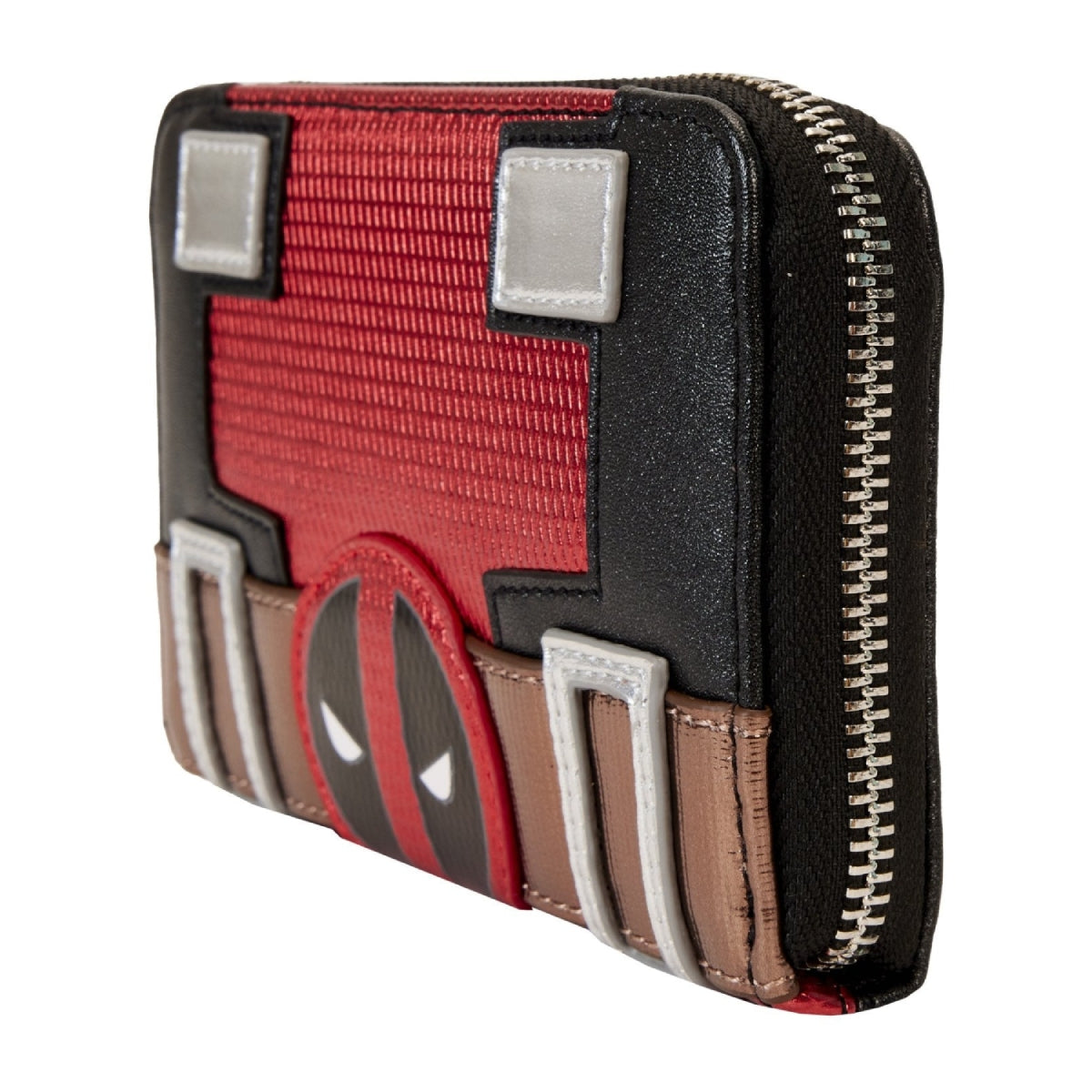 Cartera con cremallera para cosplay de Deadpool, metalizada y Marvel de Loungefly