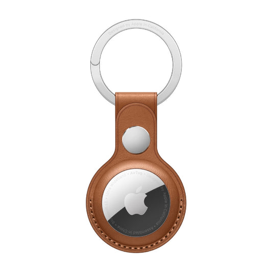 Apple AirTag Leather Key Ring - Saddle Brown