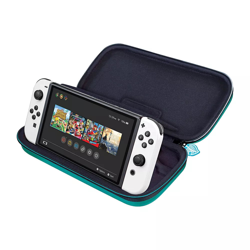 Estuche de viaje de lujo RDS Industries Animal Crossing New Horizon Game Traveler para Nintendo Switch y Switch Lite, color verde
