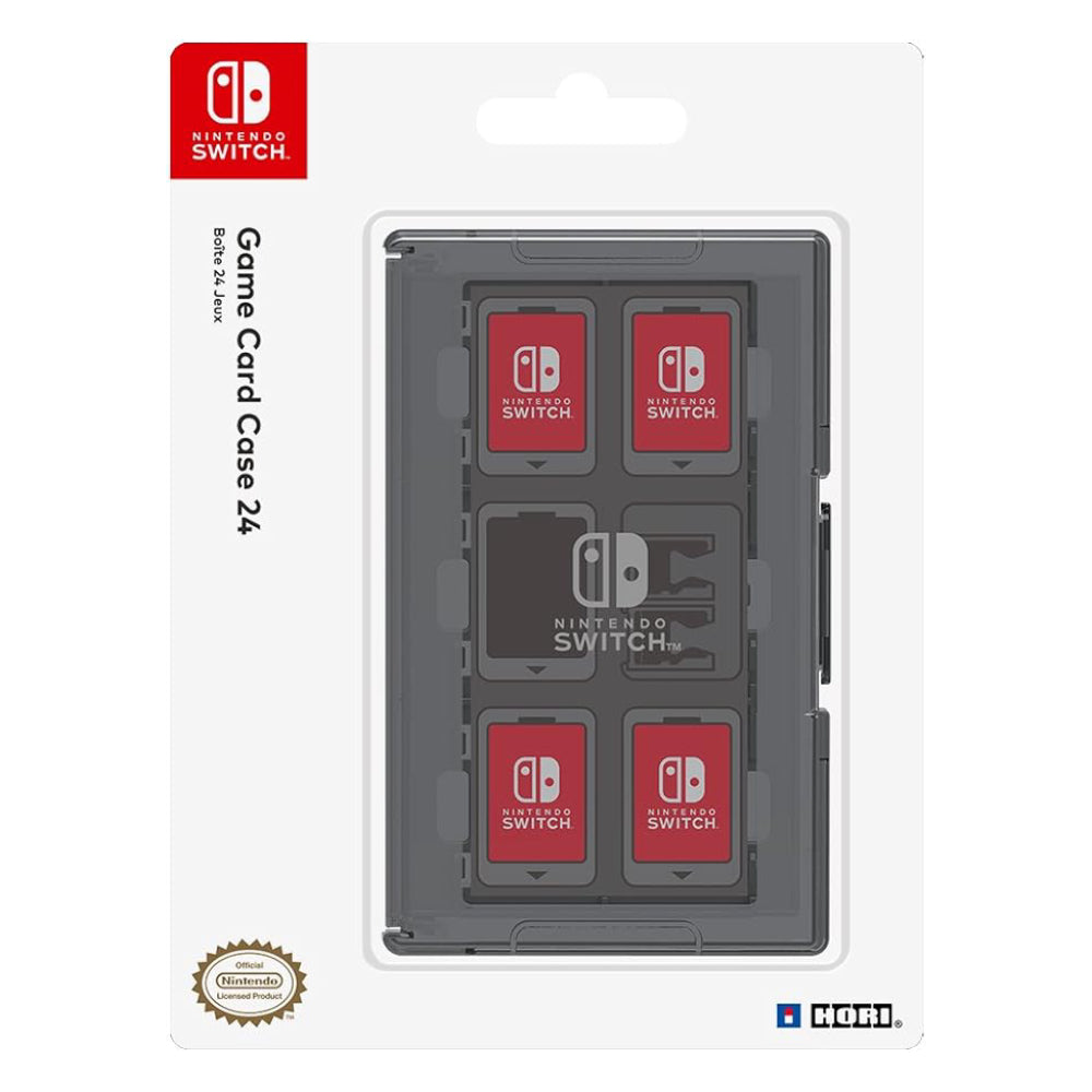 Estuche para 24 tarjetas de juego HORI para Nintendo Switch, color negro