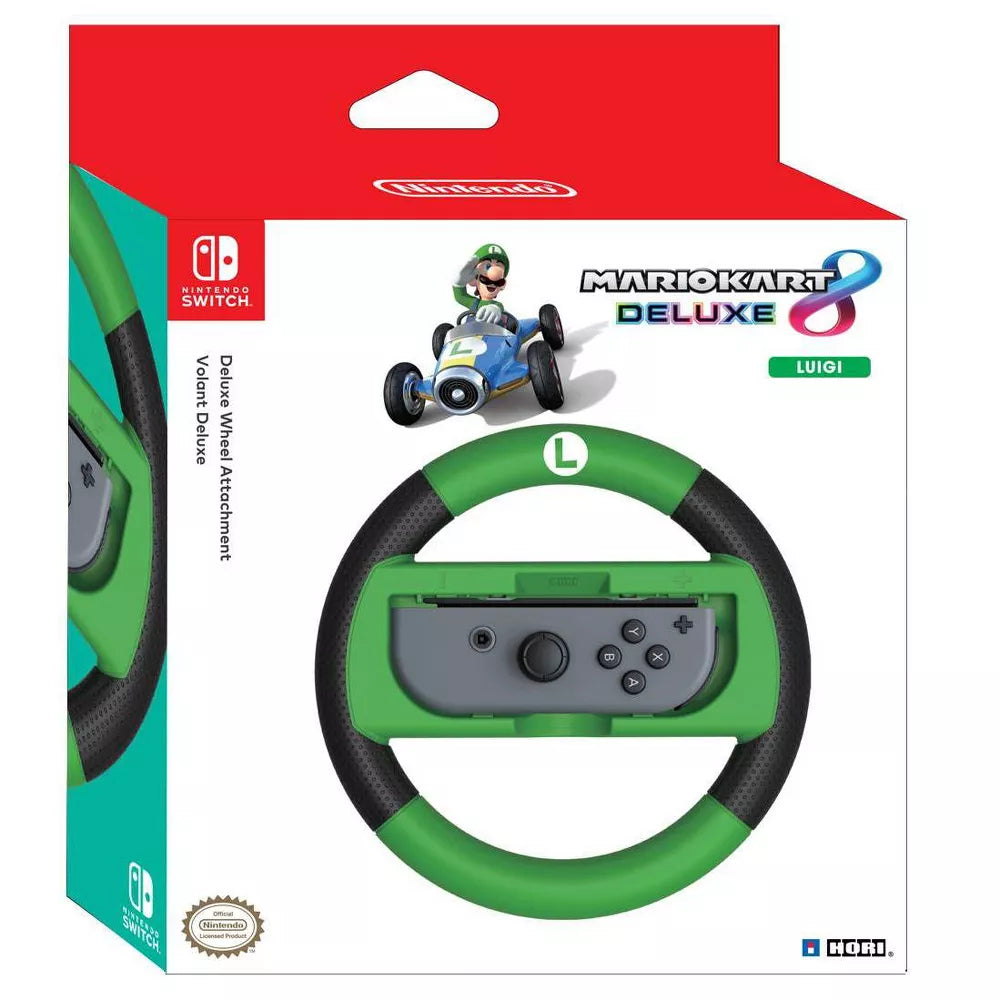 Volante HORI Mario Kart 8 Deluxe para Nintendo Switch (edición Luigi) - Verde/Negro