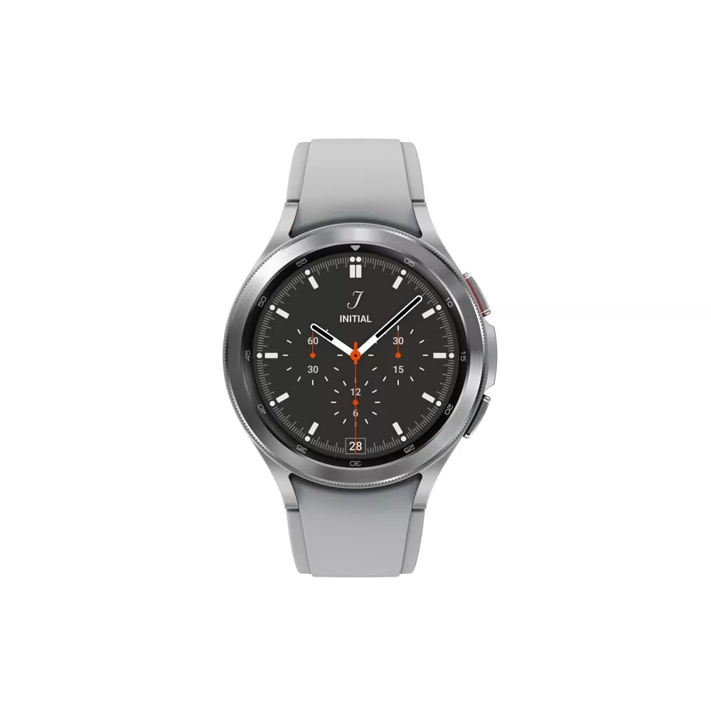 Reloj inteligente Samsung Galaxy Watch4 Classic unisex con caja de acero inoxidable de 46 mm y correa deportiva plateada - LTE