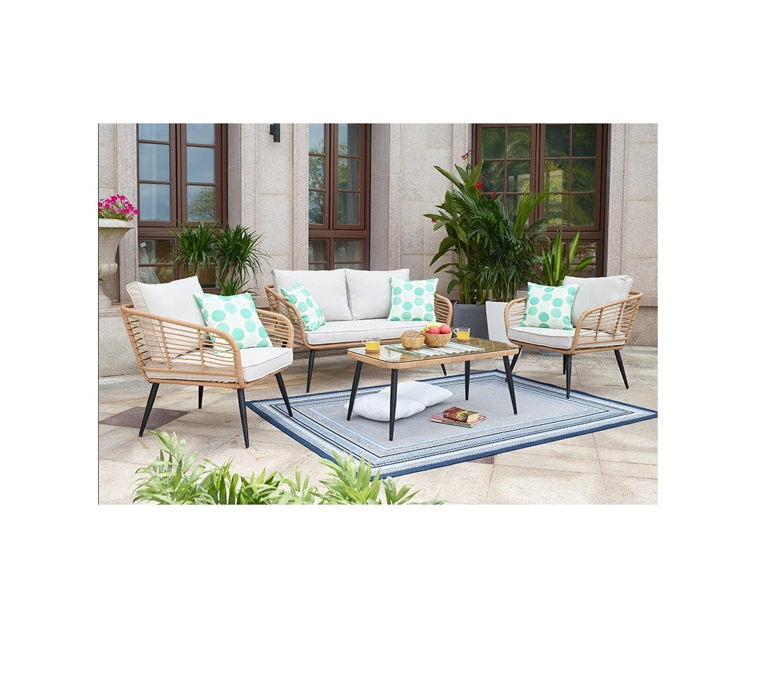 Wicker Lounger 4-Piece Set by Best Home