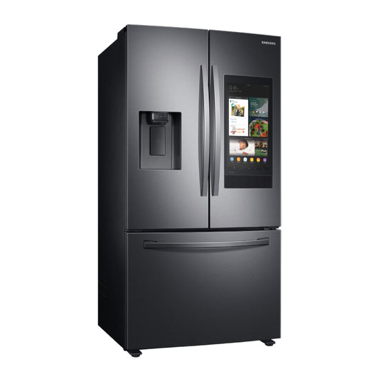 Samsung RF27T5501SG 26.5 cu. ft. French Door Refrigerator with Family Hub, External Water and Ice Dispenser - Black Stainless Steel - Curacao