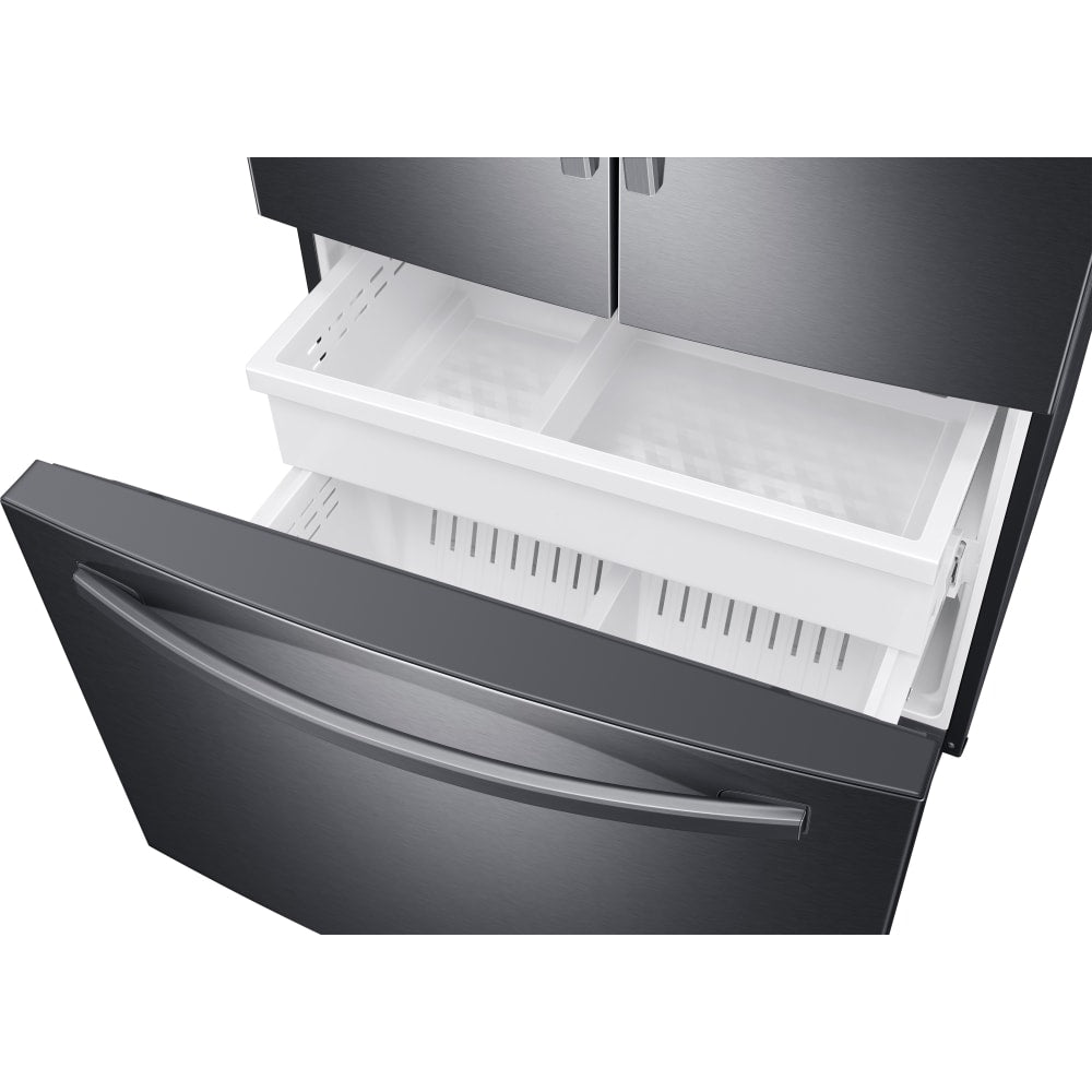 Samsung RF27T5501SG 26.5 cu. ft. French Door Refrigerator with Family Hub, External Water and Ice Dispenser - Black Stainless Steel - Curacao