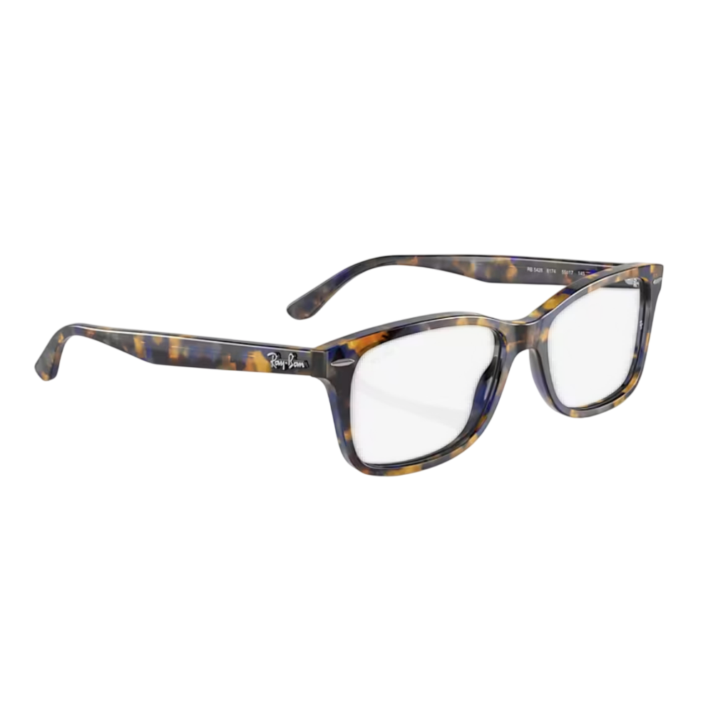 Gafas de vista unisex Ray-Ban cuadradas, color amarillo/azul habana