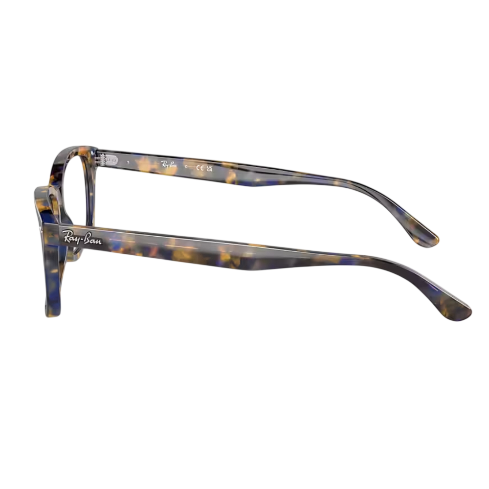 Gafas de vista unisex Ray-Ban cuadradas, color amarillo/azul habana